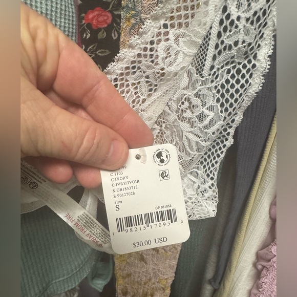 Free People Care FP Reya Lace Bralette in Ivory Size Small NWT Retail $30 - Picture 7 of 7